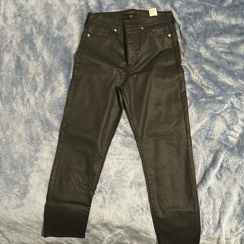 Coated cropped slim jeans